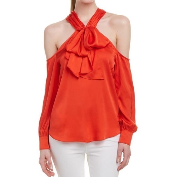 NWT Trina Turk Cold Shoulder Mitchell Silk Blouse​​​​